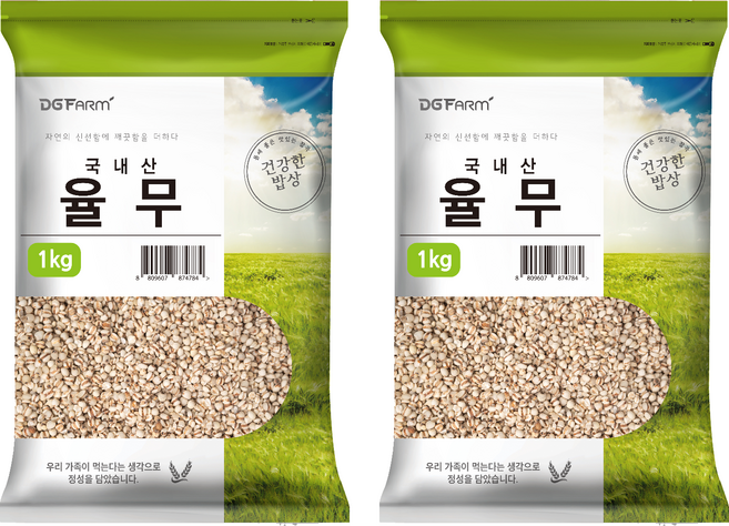 대구농산 건강한 밥상 국산 율무, 1kg, 2개