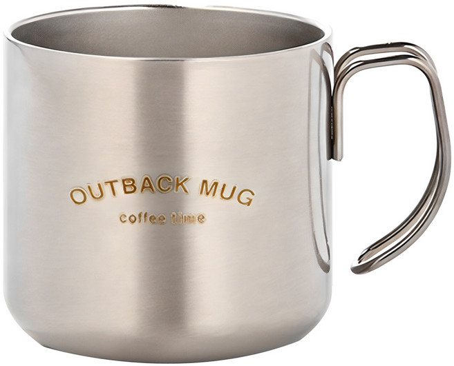 오슬로 아웃백 이중진공 스텐머그컵 340ml, 메탈, 1개