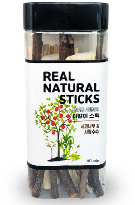 그로비타 소동물 네추럴 사과나무 이갈이 스틱, 1개