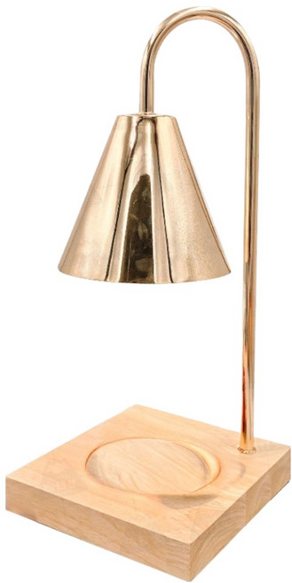 職日生 原木融蠟燈 + 燈泡 2顆 15 x 15 x 37cm 調光款 1kg 1組, 原木香檳金