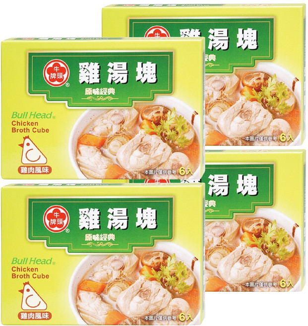 牛頭牌 雞湯塊 雞肉風味 6入, 66g, 4盒