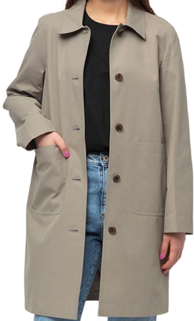 CARET 基本款棉質中長版風衣 霧面材質與高級棉混紡