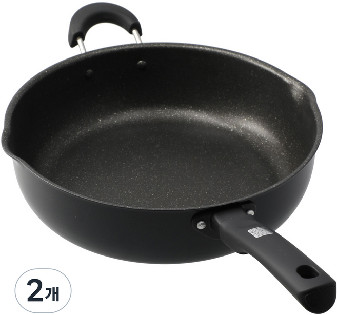 니토리 IH 인덕션 소프트 그립 마블 코팅 다용도 깊은 멀티 프라이팬, 26cm, 2개