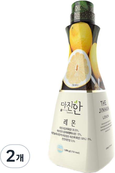 웰파인 더진한 레몬 농축액, 1.5L, 2개
