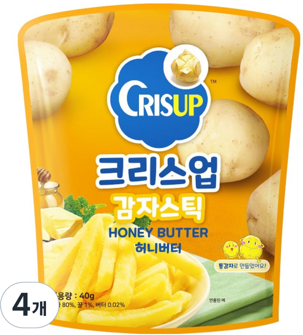 크리스업 감자스틱 허니버터, 40g, 4개