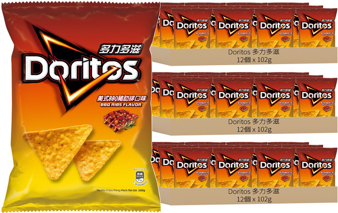 Doritos 多力多滋 美式BBQ 豬肋排口味玉米片, 102g, 36包