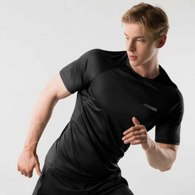 아르메데스 남성용 냉감 통기성 슈퍼 드라이 기능성 쿨 언더레이어 티셔츠 AR-194