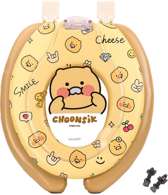 릴팡 카카오프렌즈 춘식이 키즈겸용 변기커버, 혼합색상