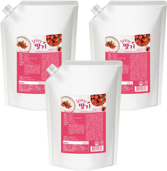 네이쳐티 넘치는 딸기 베이스, 1kg, 3개