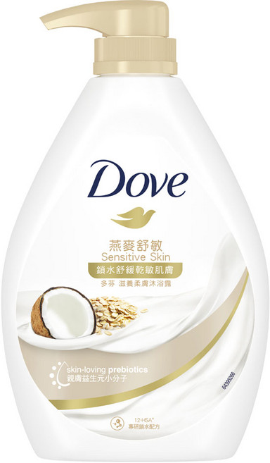 Dove 多芬 滋養柔膚沐浴露 燕麥舒敏, 900g, 1瓶