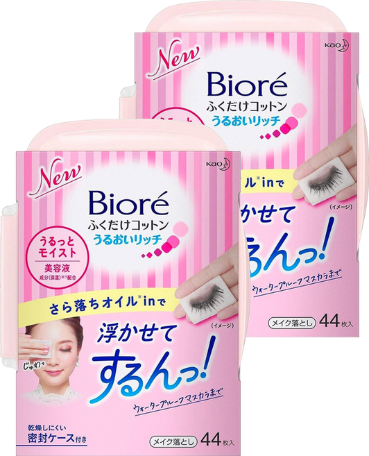 Biore 蜜妮 頂級深層卸粧棉 水嫩保濕型, 44片, 2包