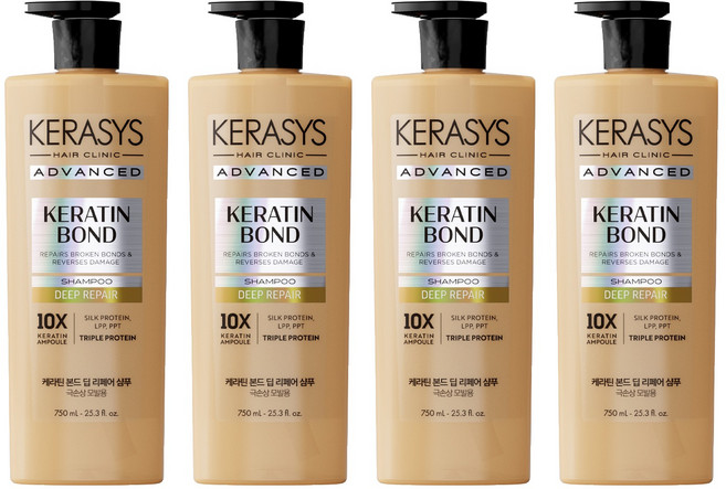케라시스 어드밴스드 케라틴 본드 딥 리페어 샴푸, 750ml, 4개