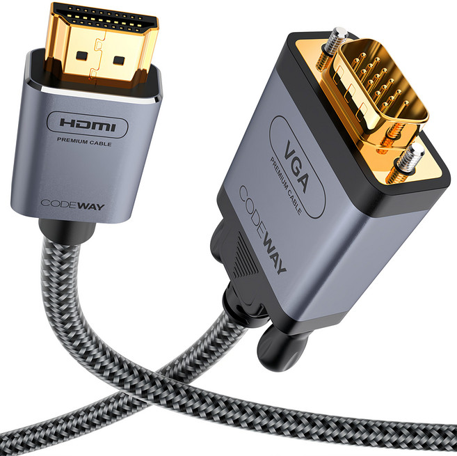 CODEWAY HDMI 轉 VGA視頻轉接線, 5m, 1條