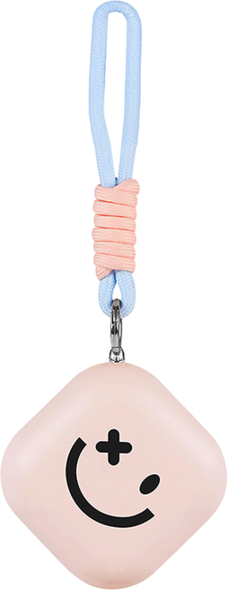 aibo USB充電式 方塊笑臉 隨身暖手寶/暖蛋 附掛繩, 粉紅色, USB-23T3