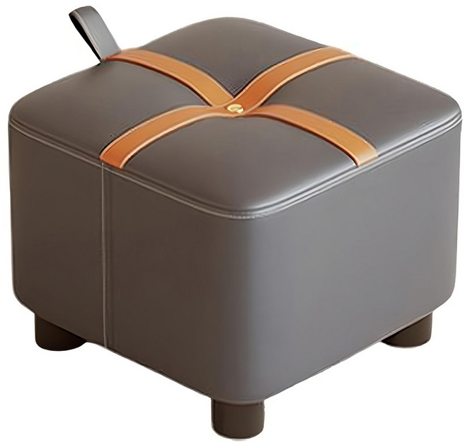 Mega 摩登科技 皮革時尚小矮凳 小巧美觀 可堆疊, 撞色灰, 1個