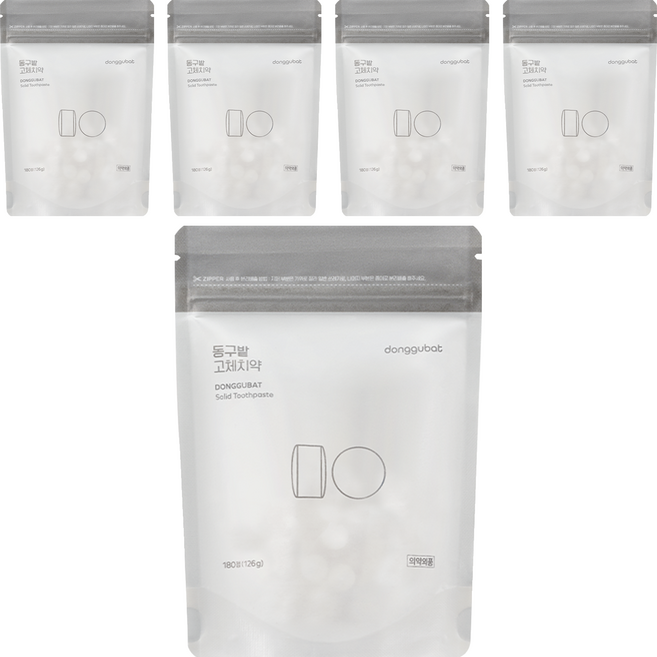 동구밭 씹는 고체 치약 180p, 180g, 5개