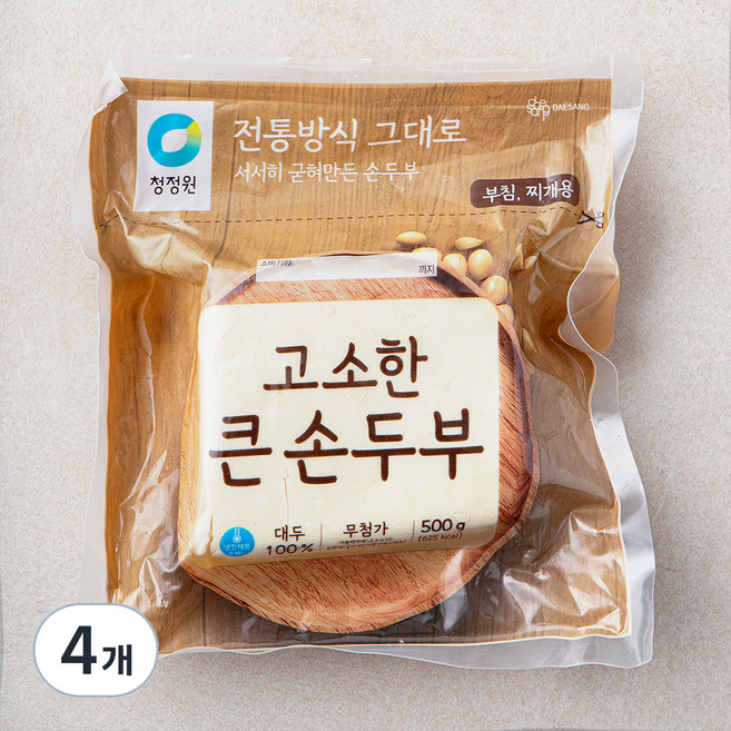 청정원 고소한 큰 손두부, 500g, 4개