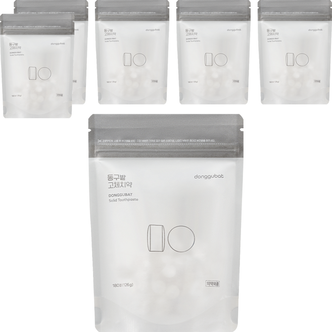 동구밭 씹는 고체 치약 180p, 180g, 6개