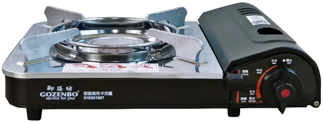 GOZENBO 御膳坊 節能高效卡式爐 91 x 340 x 280mm 1個, 銀色 + 黑色