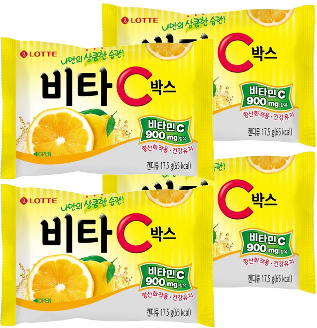 롯데웰푸드 비타C박스 캔디, 17.5g, 4개