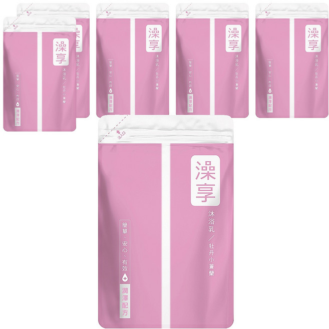 澡享 沐浴乳補充包 牡丹小蒼蘭, 650g, 6包