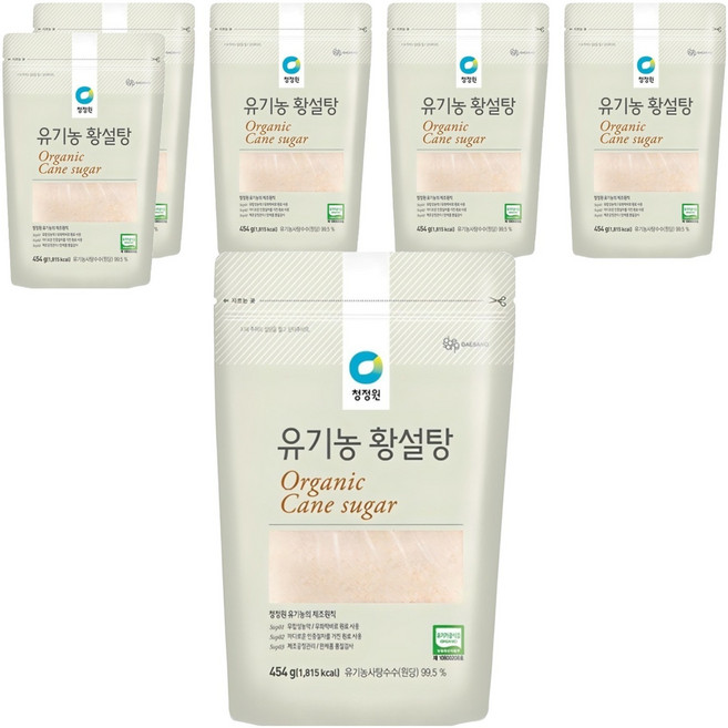 청정원 유기농 황설탕, 454g, 6개