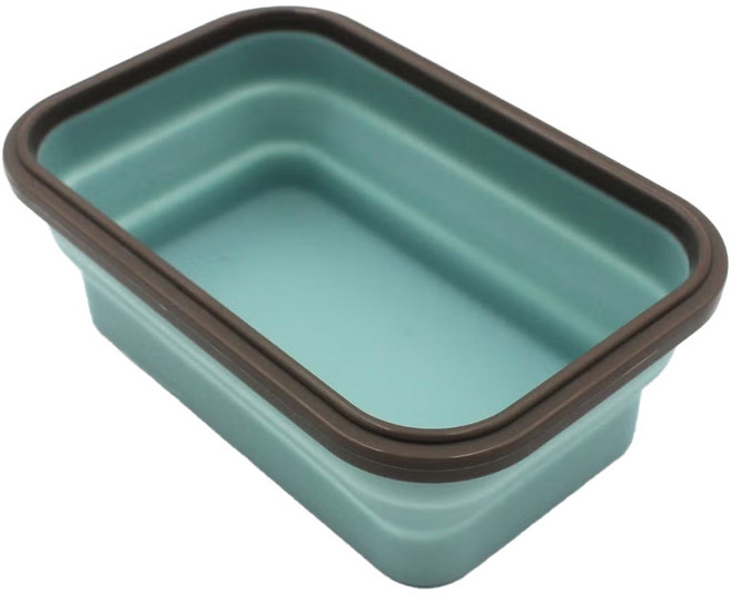 cook power 鍋寶 可微波矽膠摺疊保鮮盒 640ml, 湖水綠, 1個