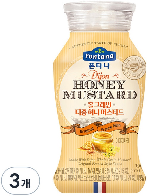 Fontana 法式蜂蜜芥末醬, 190克, 3個