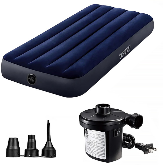 INTEX 充氣床+充氣機, 藍色