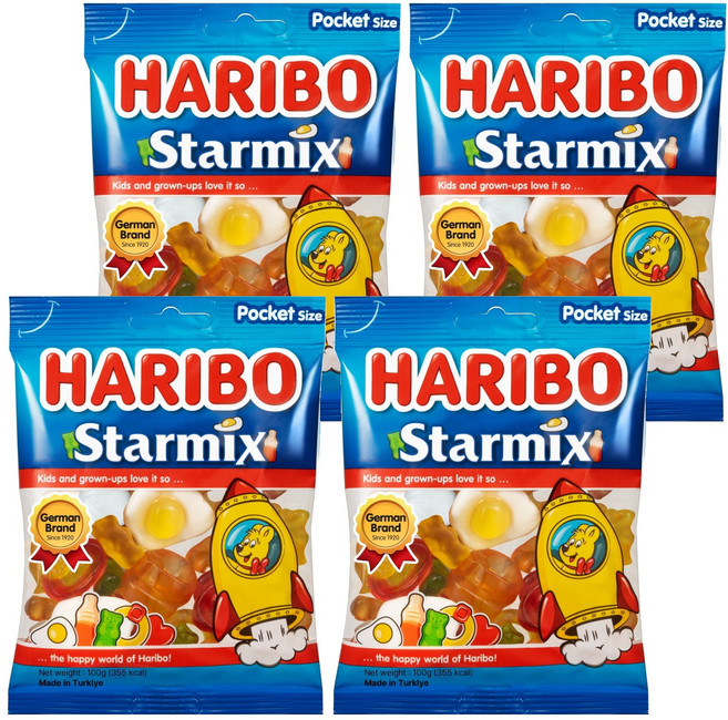 하리보 스타믹스 젤리 포켓, 100g, 4개