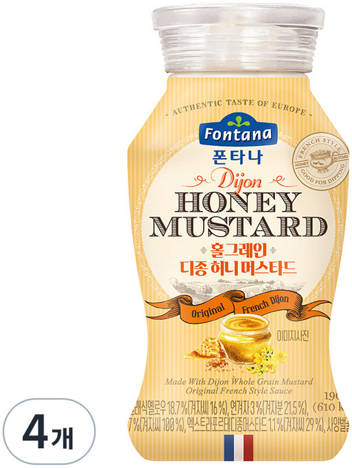 폰타나 디종 허니 머스타드, 190g, 4개