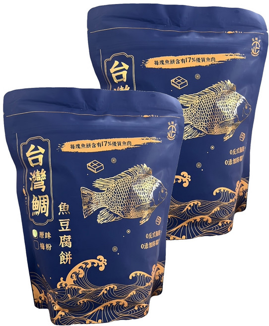 正經人 台灣鯛魚豆腐餅 原味, 2個, 100g