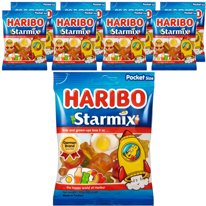 HARIBO 綜合之星軟糖, 100g, 9個