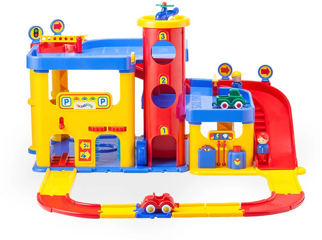 VIKINGTOYS 維京玩具 城市三層停車場 含加油站及洗車場 5502, 多色, 1組