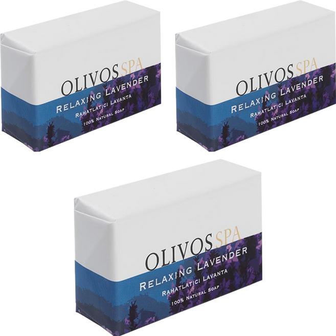 OLIVOS 奧莉芙的橄欖手工皂 86%特級橄欖油皂 舒壓薰衣草精油, 175g, 3個