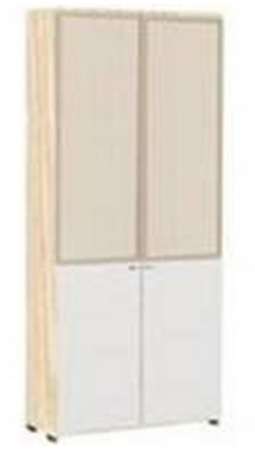 리바트 조인 우드 800 하부2단 상부유리도어 책장 방문설치, 오크(책장) + 화이트(도어), 5단