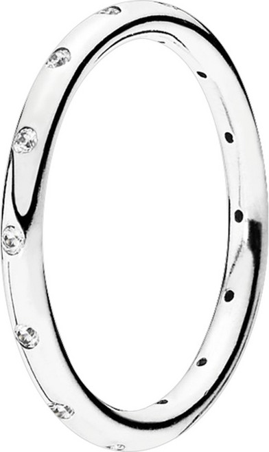 PANDORA 潘多拉 女性簡約閃亮戒指 190945CZ + 提袋 + 訊息卡 + 品質保證書