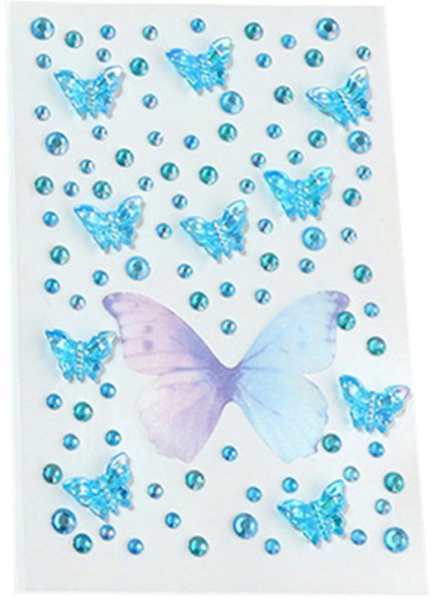 젤루나 오로라 컬러 나비 메이크업 페이스 스티커 FS-09