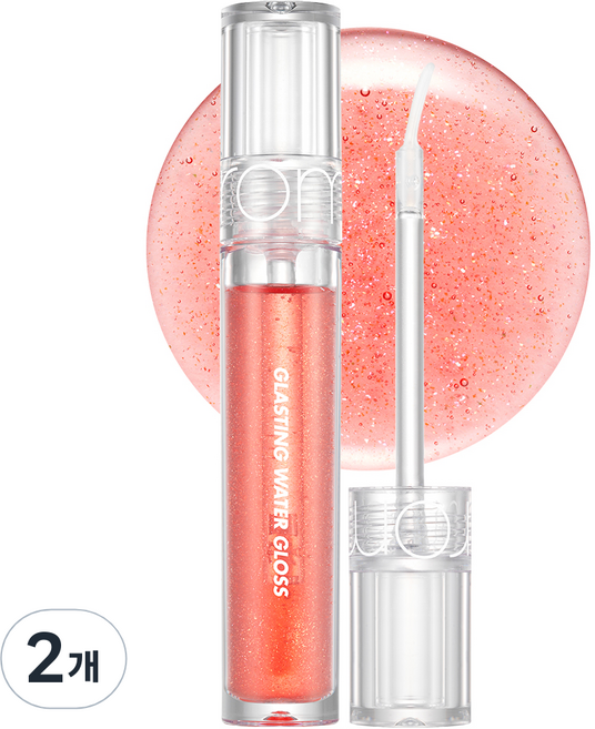 롬앤 글래스팅 워터 글로스, 01 산호 크러쉬, 2개