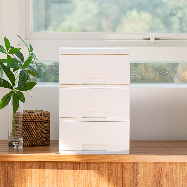 블랑오브제 서랍장, 화이트, 3단