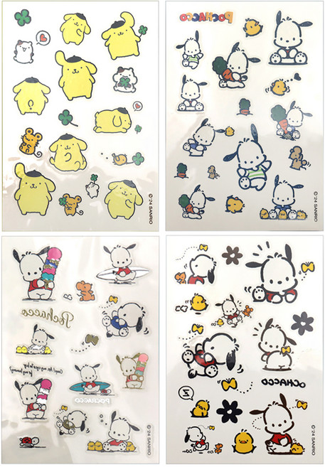 Beauty Home 布丁狗與帕恰狗紋身貼紙 4款組, 1組, 混色