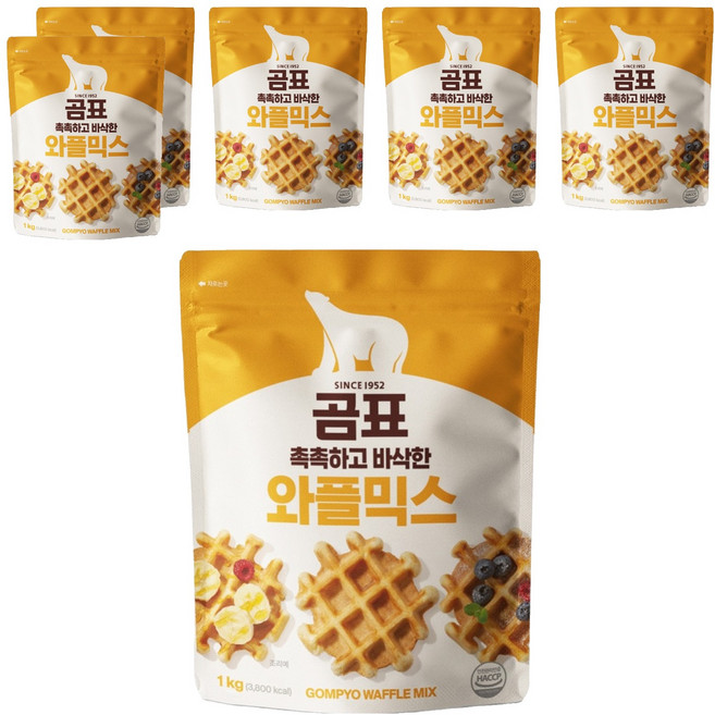 곰표 와플 믹스, 1kg, 6개