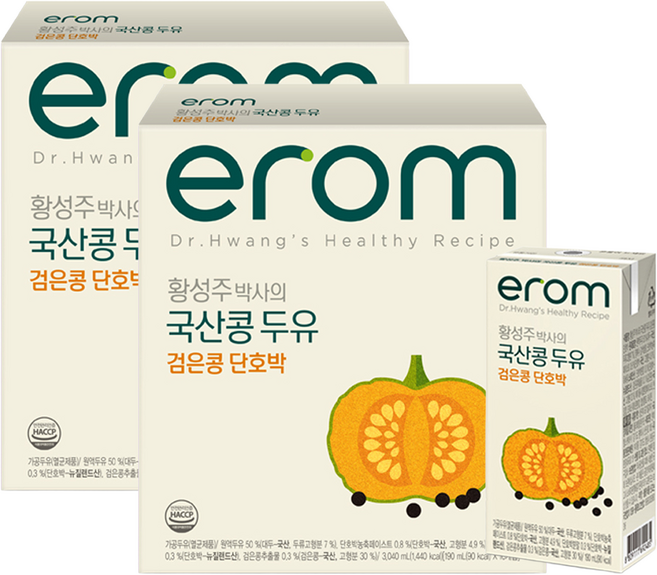 이롬 박사의 국산콩 두유 검은콩 단호박, 190ml, 32개