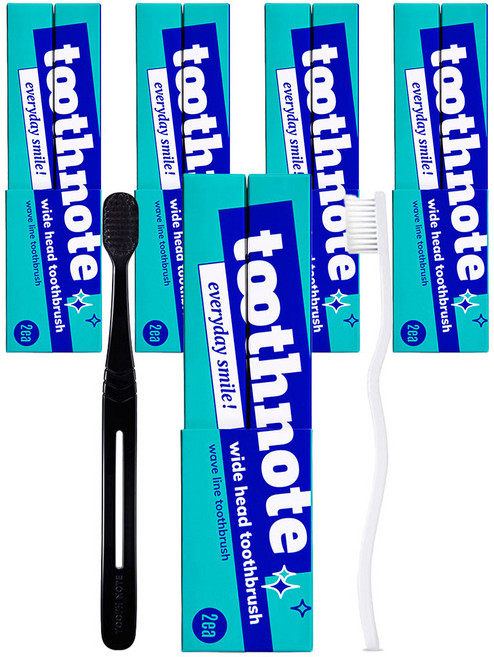 투스노트 초미세모 6열 광폭헤드 스퀴저 칫솔, 2개입, 5세트