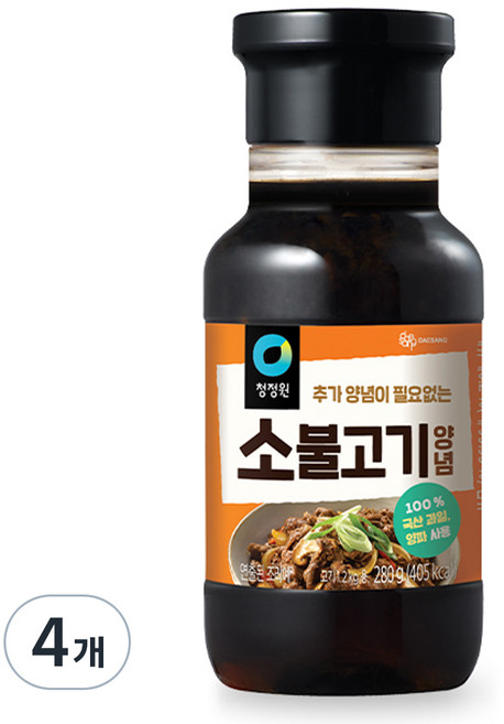 대상 청정원 소불고기 양념 소스, 280g, 4개