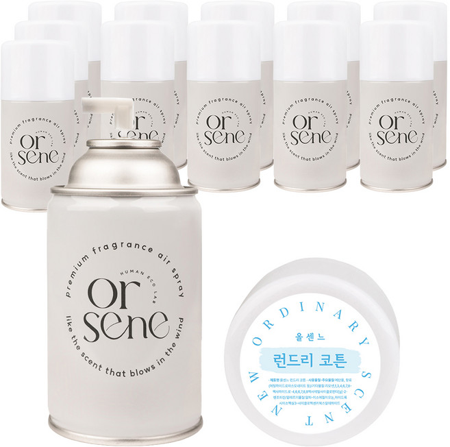 올센느 런드리 코튼 방향제 리필, 250ml, 12개