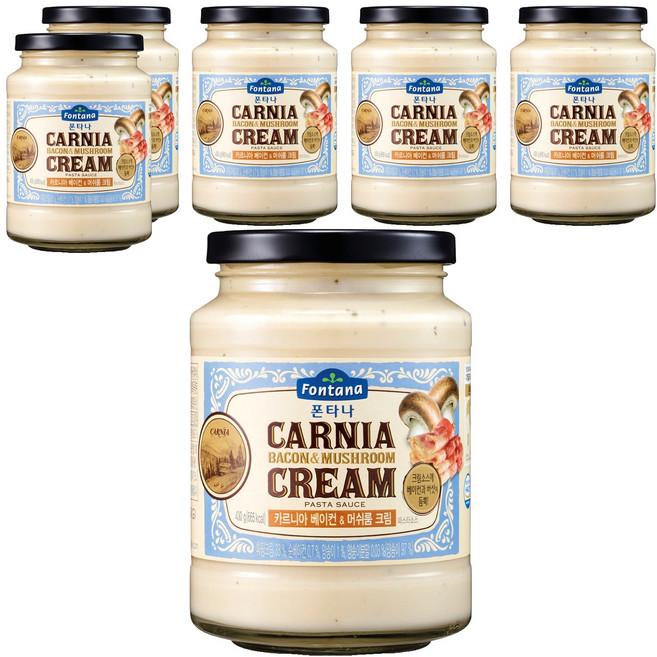 폰타나 카르니아 베이컨 앤 머쉬룸 크림 파스타 소스, 430g, 6개