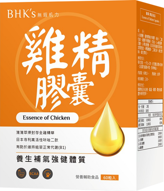 BHK's 雞精 膠囊, 60顆, 1盒