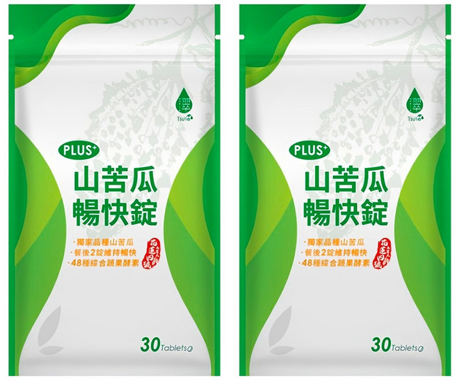 Tsuie 日濢 山苦瓜暢快錠加強版PLUS, 490mg, 30顆, 2包