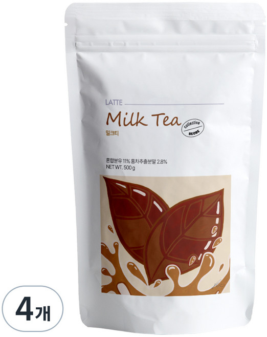 베오베 밀크티 파우더, 500g, 4개, 1개입